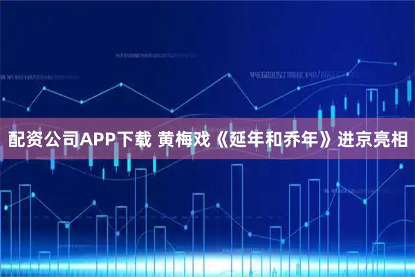 配资公司APP下载 黄梅戏《延年和乔年》进京亮相